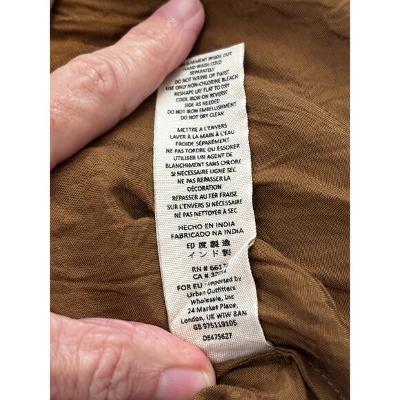 Free People bohemian gold/brown embroidered beaded floral embellishments XS - Picture 8 of 8